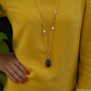 Колье Fiore Luna, COFFE AGATE